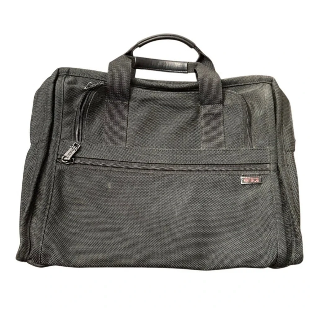 Tumi Alpha Black Ballistic Nylon Laptop Briefcase Business Travel Bag 26111D4